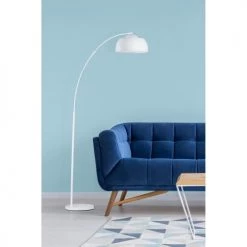 ATHM DESIGN Lampadaires Lampadaire Abat Jour Et Pied Métal Blanc -Lampadaires || Lustres || Guirlandes et décorations lumineuses Soldes lampadaire abat jour et pied metal blanc 3