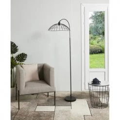 ATHM DESIGN Lampadaires Lampadaire Abat Jour Et Pied Métal Noir -Lampadaires || Lustres || Guirlandes et décorations lumineuses Soldes lampadaire abat jour et pied metal noir 17