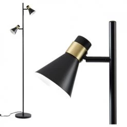 ATHM DESIGN Lampadaires Lampadaire Abat Jour Et Pied Métal Noir -Lampadaires || Lustres || Guirlandes et décorations lumineuses Soldes lampadaire abat jour et pied metal noir 33