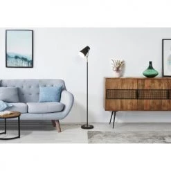 ATHM DESIGN Lampadaires Lampadaire Abat Jour Et Pied Métal Noir -Lampadaires || Lustres || Guirlandes et décorations lumineuses Soldes lampadaire abat jour et pied metal noir 36