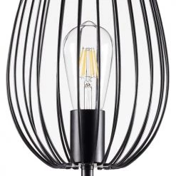 ATHM DESIGN Lampadaires Lampadaire Abat Jour Et Pied Métal Noir -Lampadaires || Lustres || Guirlandes et décorations lumineuses Soldes lampadaire abat jour et pied metal noir 5