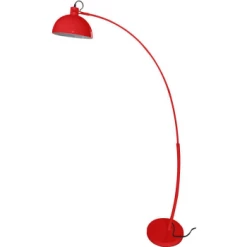 ATHM DESIGN Lampadaires Lampadaire Abat Jour Et Pied Métal Blanc -Lampadaires || Lustres || Guirlandes et décorations lumineuses Soldes lampadaire abat jour et pied metal rouge