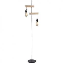 ATHM DESIGN Lampadaires Lampadaire Abat Jour Et Pieds Métal Noir
