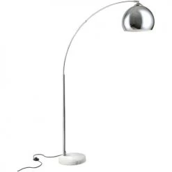 ATHM DESIGN Lampadaires Lampadaire Abat Jour PVC Argent Pied Métal