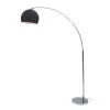 ATHM DESIGN Lampadaires Lampadaire Abat Jour PVC Noir Pied Métal Chrome