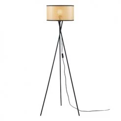 ATHM DESIGN Lampadaires Lampadaire Abat Jour PVC Noir Pieds Métal