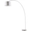 ATHM DESIGN Lampadaires Lampadaire Abat Jour Tissu Blanc Et Pied Métal