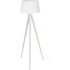 ATHM DESIGN Lampadaires Lampadaire Abat Jour Tissu Blanc Et Pied Métal