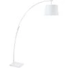 ATHM DESIGN Lampadaires Lampadaire Abat Jour Tissu Blanc Et Pied Métal