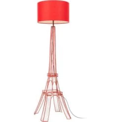 ATHM DESIGN Lampadaires Lampadaire Abat Jour Tissu Blanc Et Pieds Métal -Lampadaires || Lustres || Guirlandes et décorations lumineuses Soldes lampadaire abat jour tissu blanc et pieds metal 6