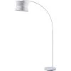 ATHM DESIGN Lampadaires Lampadaire Abat Jour Tissu Blanc Pied Métal -Lampadaires || Lustres || Guirlandes et décorations lumineuses Soldes lampadaire abat jour tissu blanc pied metal