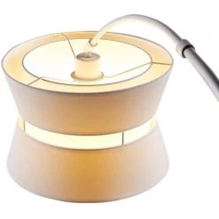 ATHM DESIGN Lampadaires Lampadaire Abat Jour Tissu Blanc Pied Métal -Lampadaires || Lustres || Guirlandes et décorations lumineuses Soldes lampadaire abat jour tissu blanc pied metal 2