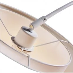 ATHM DESIGN Lampadaires Lampadaire Abat Jour Tissu Blanc Pied Métal -Lampadaires || Lustres || Guirlandes et décorations lumineuses Soldes lampadaire abat jour tissu blanc pied metal 4