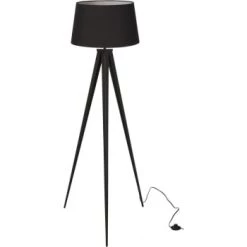 ATHM DESIGN Lampadaires Lampadaire Abat Jour Tissu Blanc Et Pied Métal -Lampadaires || Lustres || Guirlandes et décorations lumineuses Soldes lampadaire abat jour tissu noir et pied metal 13