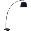 ATHM DESIGN Lampadaires Lampadaire Abat Jour Tissu Noir Et Pied Métal