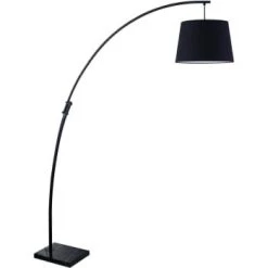 ATHM DESIGN Lampadaires Lampadaire Abat Jour Tissu Noir Et Pied Métal -Lampadaires || Lustres || Guirlandes et décorations lumineuses Soldes lampadaire abat jour tissu noir et pied metal 8