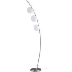 ATHM DESIGN Lampadaires Lampadaire Abat Jour Verre Et Pied Métal Argent