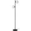 ATHM DESIGN Lampadaires Lampadaire Abat Jour Verre Pied Metal Brossé Noir -Lampadaires || Lustres || Guirlandes et décorations lumineuses Soldes lampadaire abat jour verre pied metal brosse noir