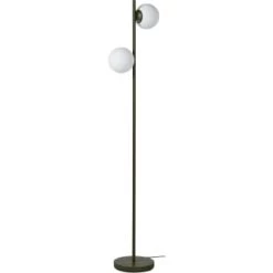 ATHM DESIGN Lampadaires Lampadaire Abat Jour Verre Pied Metal Brossé Bleu -Lampadaires || Lustres || Guirlandes et décorations lumineuses Soldes lampadaire abat jour verre pied metal brosse vert kaki 7