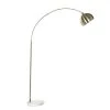 Wadiga Lampadaires Lampadaire Arc Doré Avec Base Ronde Blanche H195cm