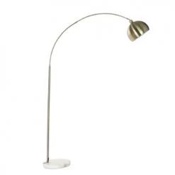 Wadiga Lampadaires Lampadaire Arc Doré Avec Base Ronde Blanche H195cm