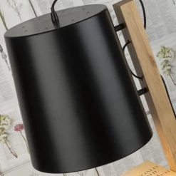 It's About Romi Lampadaires Lampadaire Avec étagères Métal/bois Noir H168cm -Lampadaires || Lustres || Guirlandes et décorations lumineuses Soldes lampadaire avec etageres metal bois noir h168cm 4