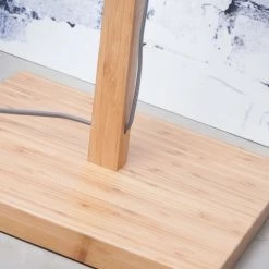 Good & Mojo Lampadaires Lampadaire Bambou Et Lin Naturel Beige H176cm -Lampadaires || Lustres || Guirlandes et décorations lumineuses Soldes lampadaire bambou et lin naturel beige h176cm 3