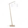 Good & Mojo Lampadaires Lampadaire Bambou Et Lin Naturel Blanc H176cm
