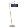 Good & Mojo Lampadaires Lampadaire Bambou Et Lin Naturel Bleu H176cm