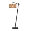 Good & Mojo Lampadaires Lampadaire Bambou/jute Noir H207cm -Lampadaires || Lustres || Guirlandes et décorations lumineuses Soldes lampadaire bambou jute noir h207cm