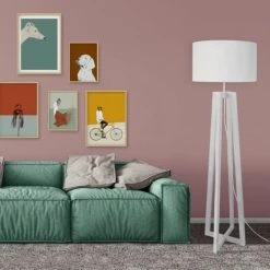 Tosel Lampadaires Lampadaire Bois Blanc -Lampadaires || Lustres || Guirlandes et décorations lumineuses Soldes lampadaire bois blanc 3