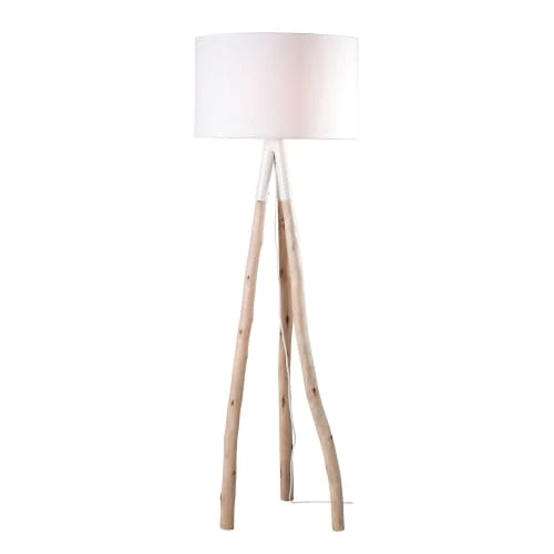 Maisons Du Monde Lampadaires Lampadaire Branche D'eucalyptus Et Abat-jour Blanc H152 4 Maisons Du Monde Lampadaires Lampadaire Branche D'eucalyptus Et Abat-jour Blanc H152 – Image 2