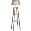 Homcom Lampadaires Lampadaire Design Contemporain 2 étagères H148 Cm Pin Lin Gris -Lampadaires || Lustres || Guirlandes et décorations lumineuses Soldes lampadaire design contemporain 2 etageres h148 cm pin lin gris