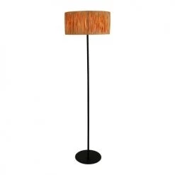 Decoratie Lampadaires Lampadaire Droit Métal Ambre Abat-jour Raphia H140cm -Lampadaires || Lustres || Guirlandes et décorations lumineuses Soldes lampadaire droit metal ambre abat jour raphia h140cm 2