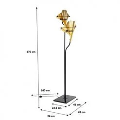 Kare Design Lampadaires Lampadaire En Acier 2 Abat-jours Feuilles Ginkgo Dorées H172 -Lampadaires || Lustres || Guirlandes et décorations lumineuses Soldes lampadaire en acier 2 abat jours feuilles ginkgo dorees h172 3