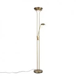QAZQA Lampadaires Lampadaire En Acier Bronze