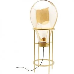 Kare Design Lampadaires Lampadaire En Acier Doré Et Abat-jour Poire En Verre H78