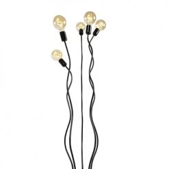 QAZQA Lampadaires Lampadaire En Acier Noir -Lampadaires || Lustres || Guirlandes et décorations lumineuses Soldes lampadaire en acier noir 10