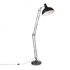 QAZQA Lampadaires Lampadaire En Acier Noir -Lampadaires || Lustres || Guirlandes et décorations lumineuses Soldes lampadaire en acier noir 114