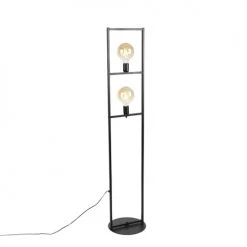 QAZQA Lampadaires Lampadaire En Acier Noir