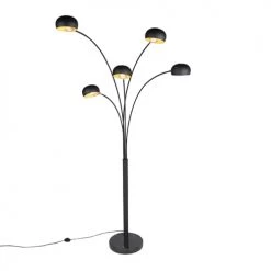QAZQA Lampadaires Lampadaire En Acier Noir -Lampadaires || Lustres || Guirlandes et décorations lumineuses Soldes lampadaire en acier noir 30
