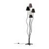 Kare Design Lampadaires Lampadaire En Acier Noir 5 Abat-jours En Coton Marron H163 -Lampadaires || Lustres || Guirlandes et décorations lumineuses Soldes lampadaire en acier noir 5 abat jours en coton marron h163