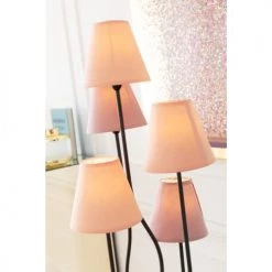Kare Design Lampadaires Lampadaire En Acier Noir 5 Abat-jours En Tissu Rose H163 -Lampadaires || Lustres || Guirlandes et décorations lumineuses Soldes lampadaire en acier noir 5 abat jours en tissu rose h163 2