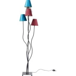 Kare Design Lampadaires Lampadaire En Acier Noir 5 Abat-jours En Velours H163 -Lampadaires || Lustres || Guirlandes et décorations lumineuses Soldes lampadaire en acier noir 5 abat jours en velours h163 4
