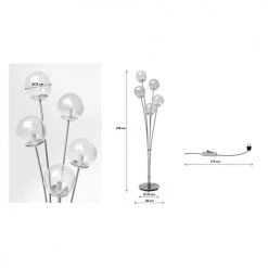 Kare Design Lampadaires Lampadaire En Acier Noir 5 Abat-jours En Verre H158 -Lampadaires || Lustres || Guirlandes et décorations lumineuses Soldes lampadaire en acier noir 5 abat jours en verre h158 4