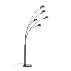 Kare Design Lampadaires Lampadaire En Acier Noir Mat 5 Abat-jours H201