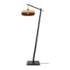 Good & Mojo Lampadaires Lampadaire En Bambou Abat-jour En Bambou Naturel/noir, H. 176cm
