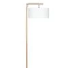 Good & Mojo Lampadaires Lampadaire En Bambou Abat-jour En Lin Blanc, H. 174cm -Lampadaires || Lustres || Guirlandes et décorations lumineuses Soldes lampadaire en bambou abat jour en lin blanc h 174cm