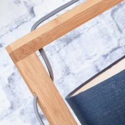Good & Mojo Lampadaires Lampadaire En Bambou Abat-jour En Lin Bleu Denim, H. 174cm -Lampadaires || Lustres || Guirlandes et décorations lumineuses Soldes lampadaire en bambou abat jour en lin bleu denim h 174cm 5