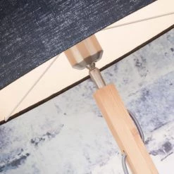 Good & Mojo Lampadaires Lampadaire En Bambou Abat-jour En Lin Gris Clair, H. 167cm -Lampadaires || Lustres || Guirlandes et décorations lumineuses Soldes lampadaire en bambou abat jour en lin gris clair h 167cm 2